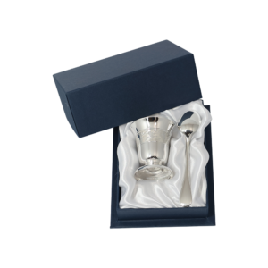 Coquetier métal argenté Les hirondelles