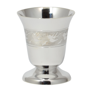 Coquetier métal argenté Les hirondelles