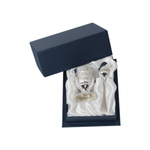 Coquetier métal argenté Les papillons