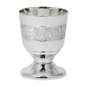 Coquetier métal argenté Les papillons