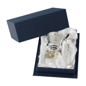 Coquetier métal argenté Les fleurs