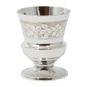 Coquetier métal argenté Les fleurs